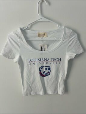 Krush White Louisiana Tech University Graphic Crop Tee